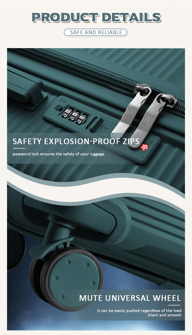 2024 New Design Travel Suitcase Rolling, Women Men Carry on Travel Trolley Case 20 Inch, Boarding Cabin Luggage Suitcase 24 28''