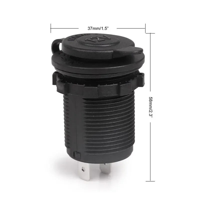 Car Cigarette Lighter Socket 12V 24V Waterproof Plug Power Outlet Adapter for Marine Boat Motorcycle Truck RV ATV with Wire D5
