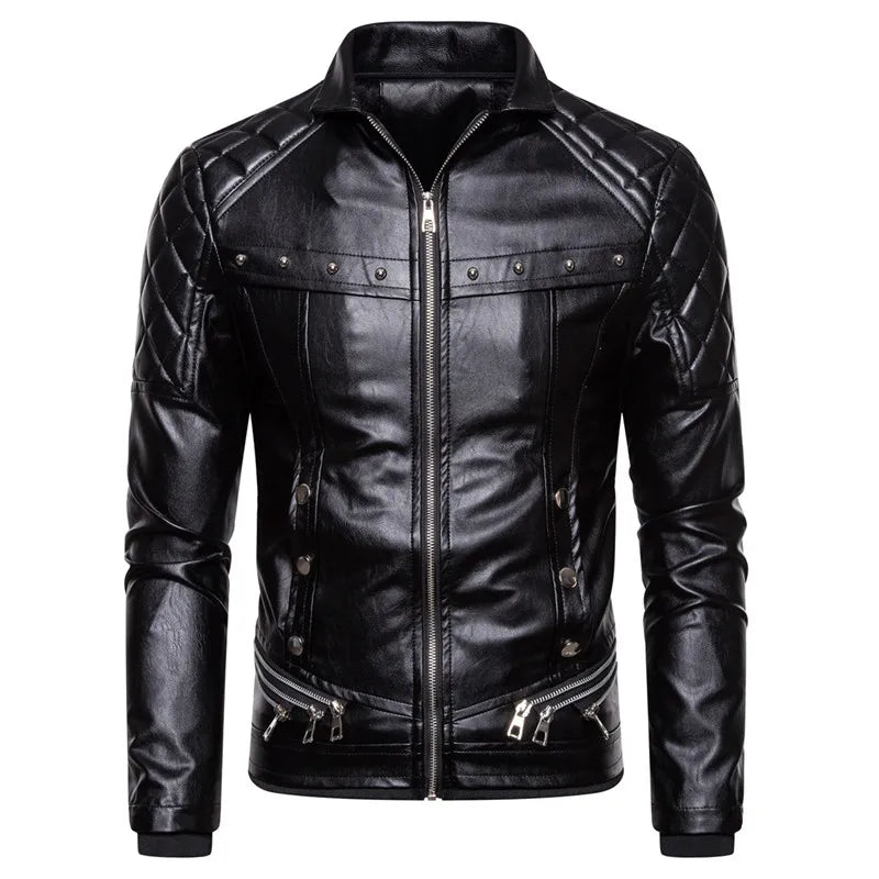 New Winter Fleece Motorcycle Leather Jacket Men Turn Down Fur Collar Slim Fit Warm PU Bomber Jackets Coats Mens Moto Biker Coat