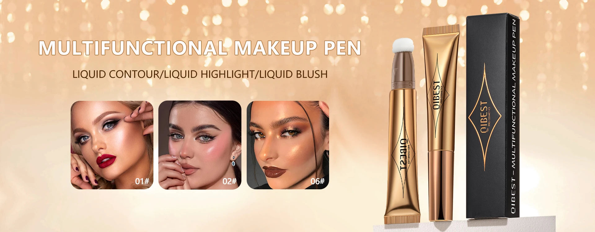 QIBEST Matte Blush Rouge Palette — Long-Lasting Natural Glow