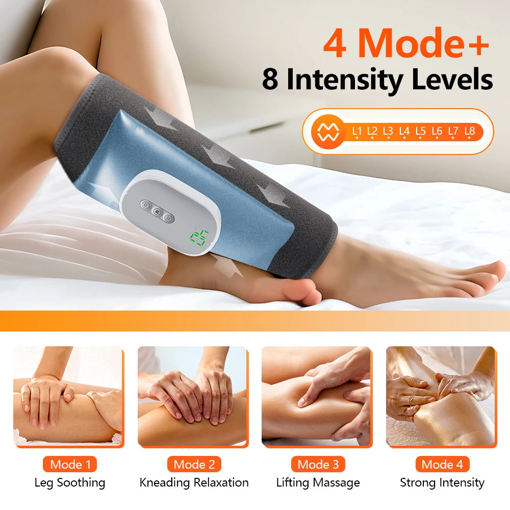 New Wireless Air Pressure Calf Massager Electric 4 Mode Airbag Compresstion Leg Massage Foot Calf Muscle Relax Blood Circulation