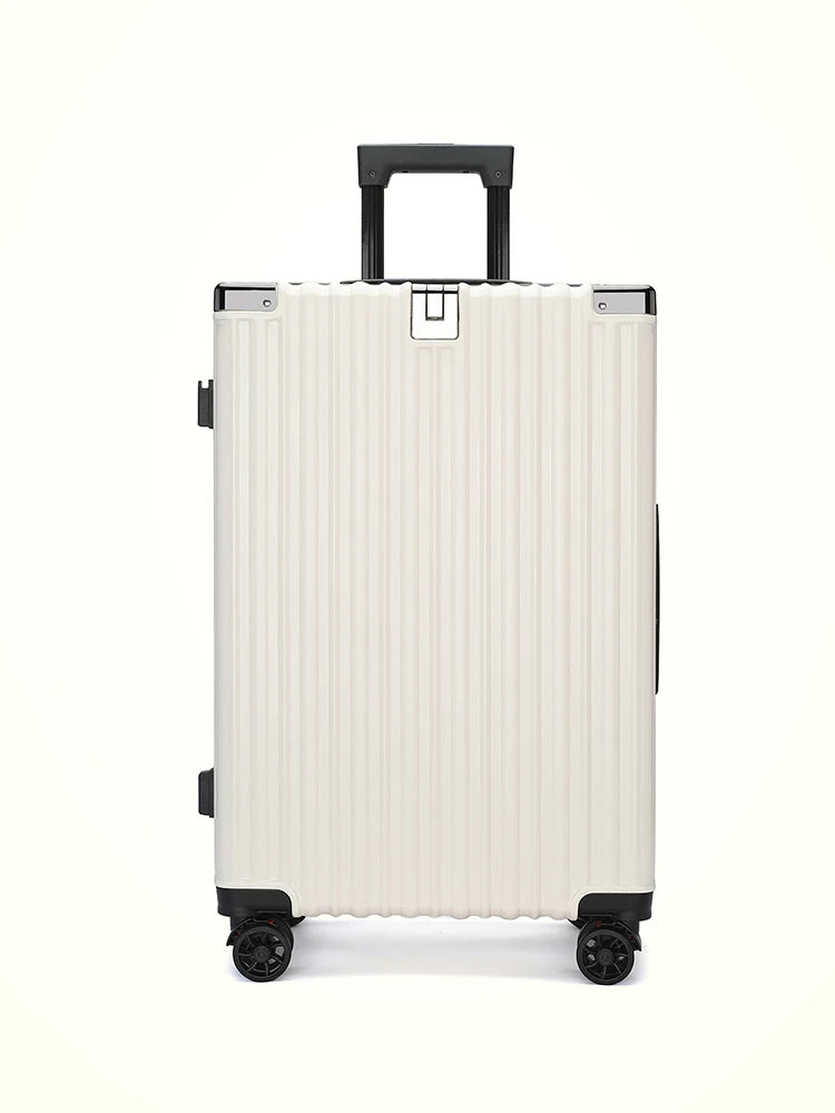 Sturdy Suitcase Aluminum Frame Trolley Case 20 Male and Female Students Universal Wheels 24 Boarding Suitcase Password Leather C