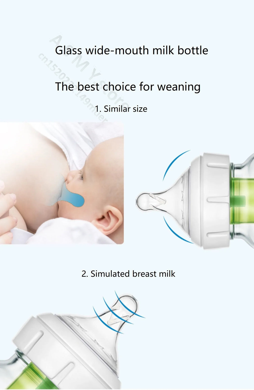 Dr. Brown's  Newborn baby glass bottle, wide caliber, anti-flatulence, gas-liquid separation 150ML/ 270ML