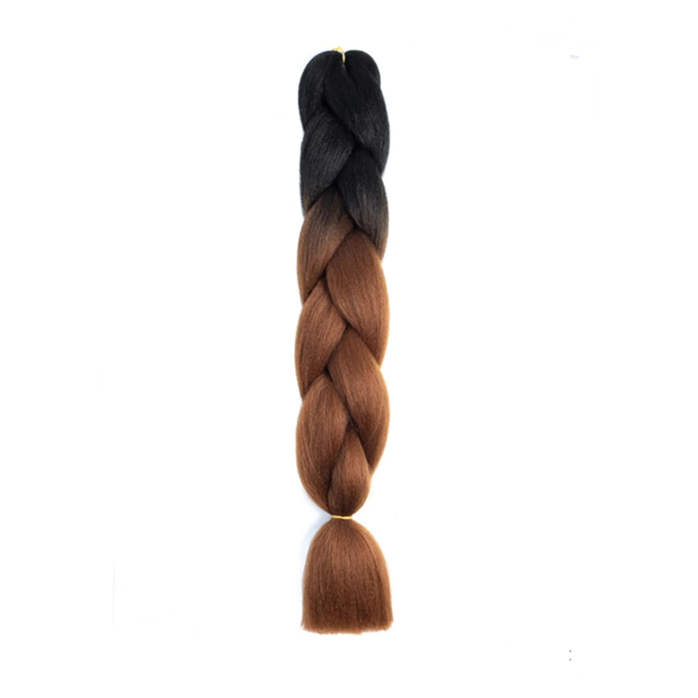 Jumbo Braids Extensions — 24" Synthetic Kanekalon Yaki Straight (Afro Ombre Piano Color)