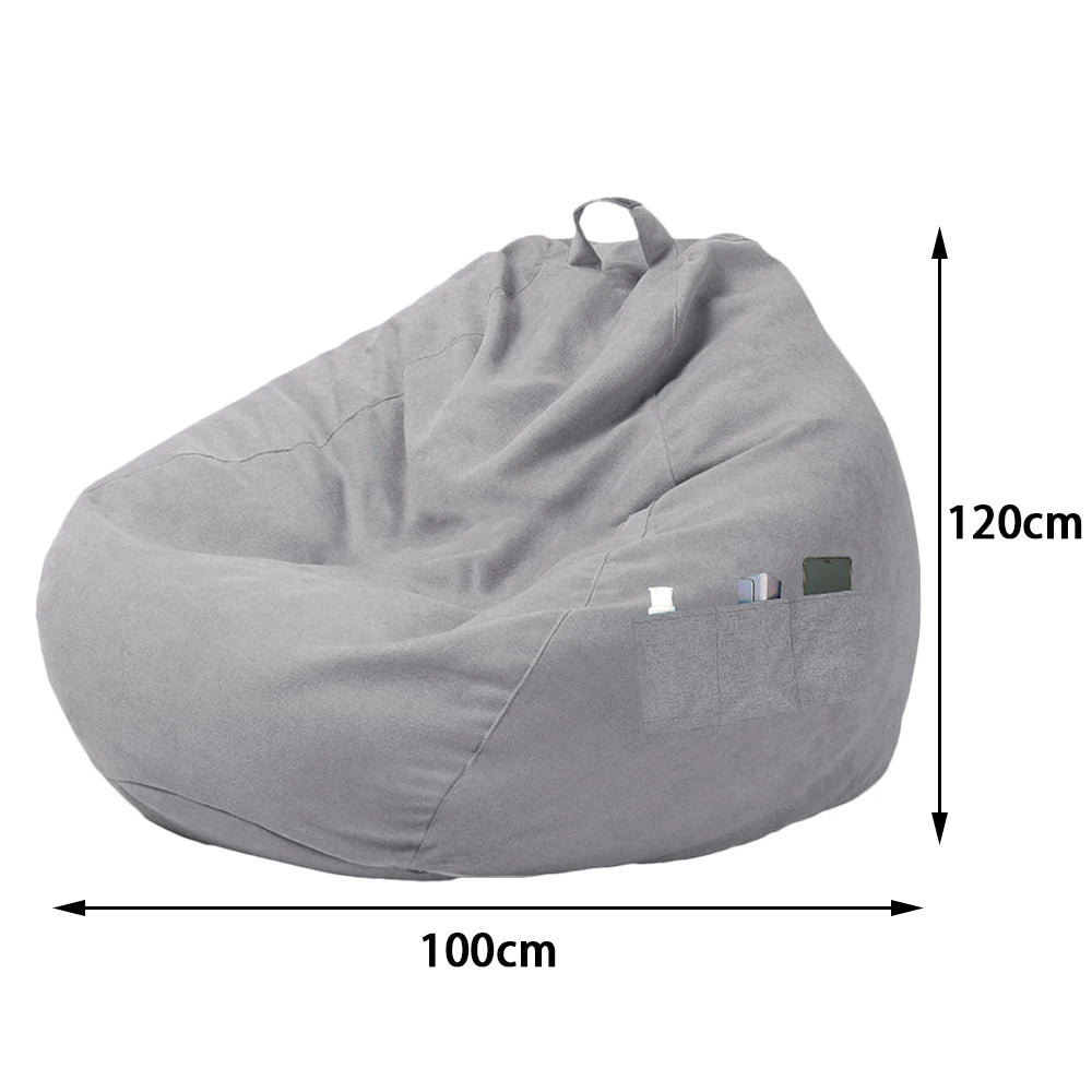 Lazy Seat Chair Sofa Cover Large Bean Bag Couch Soft Fluffy Breathable Adult Child Tatami Living Room Decorative without Filler