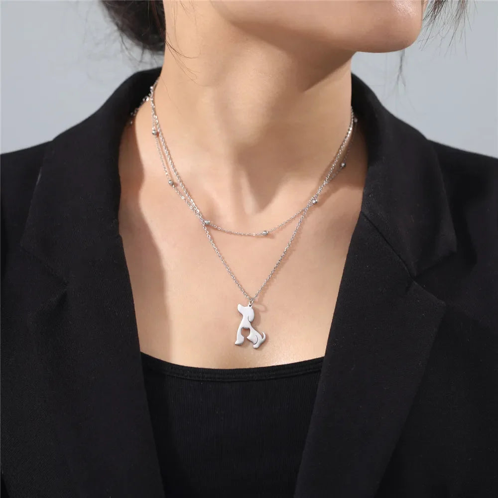 Skyrim Cat & Dog Pendant Necklace — Stainless Steel Animal Charm Jewelry