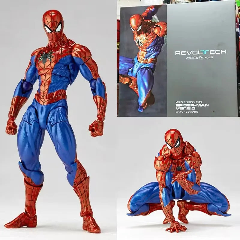 Revoltech Spider-Man Ver. 2.0 | Miles Morales & Peter Parker Collectible Action Figure 16 cm