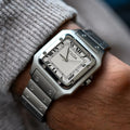 CILOA Silver Square Watch Men's High Quality Light Luxury Gift High End Stainless Steel Strap Waterproof Quartz Watch