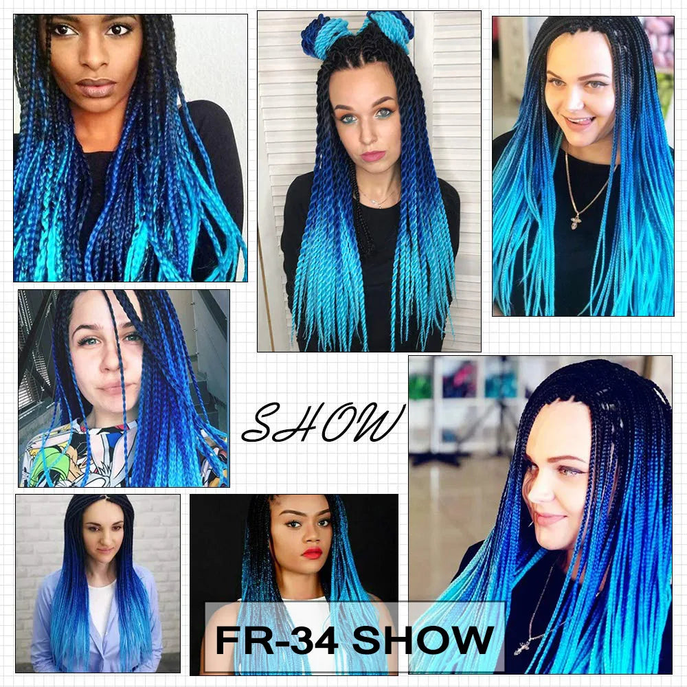 LIHUI Pre-Stretched Jumbo Braids — 26" 90 g Synthetic (Red/Pink, Frosted Colors)