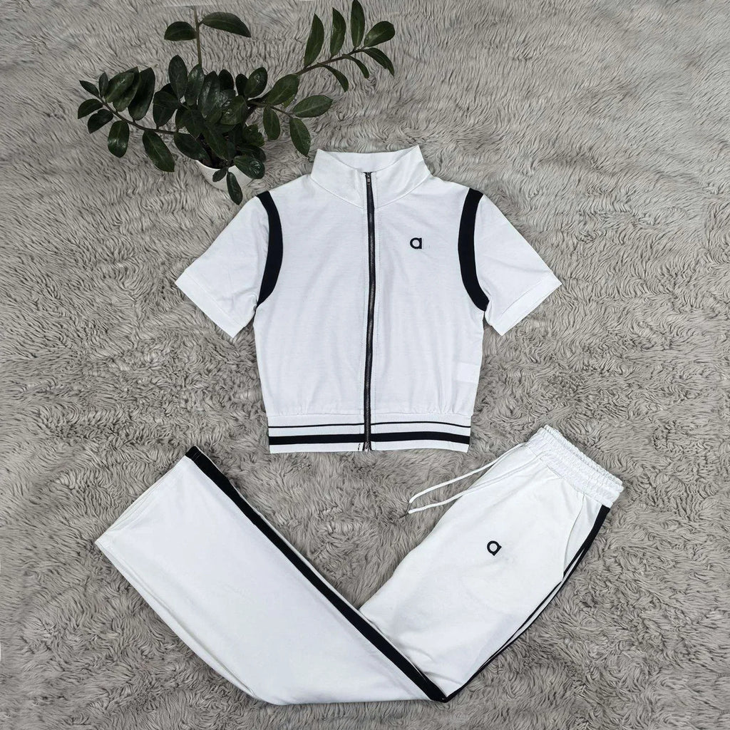 2025 LFRVZ Color-Contrast Set — Spliced Two-Piece Casual Outfit for Women