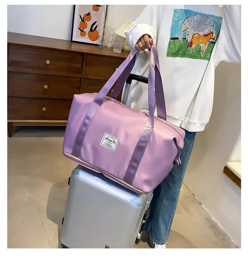 UNIXINU Carry On Travel Duffle Bag Nylon Waterproof Sports Gym Tote Bags for Women Large Capacity Storage Luggage Handbag