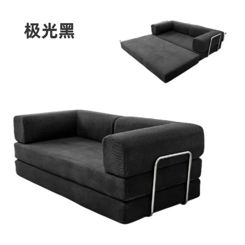 2025 New Elegant Italian Compressed Sofa Minimalist Retro Corduroy Sofa Bed Foldable Washable Customizable for Living Room