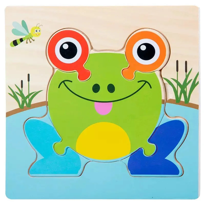 Wooden 3D Puzzles Tangram Shapes Learning Educational Cartoon Animal Intelligence Jigsaw Toys For Children Gift