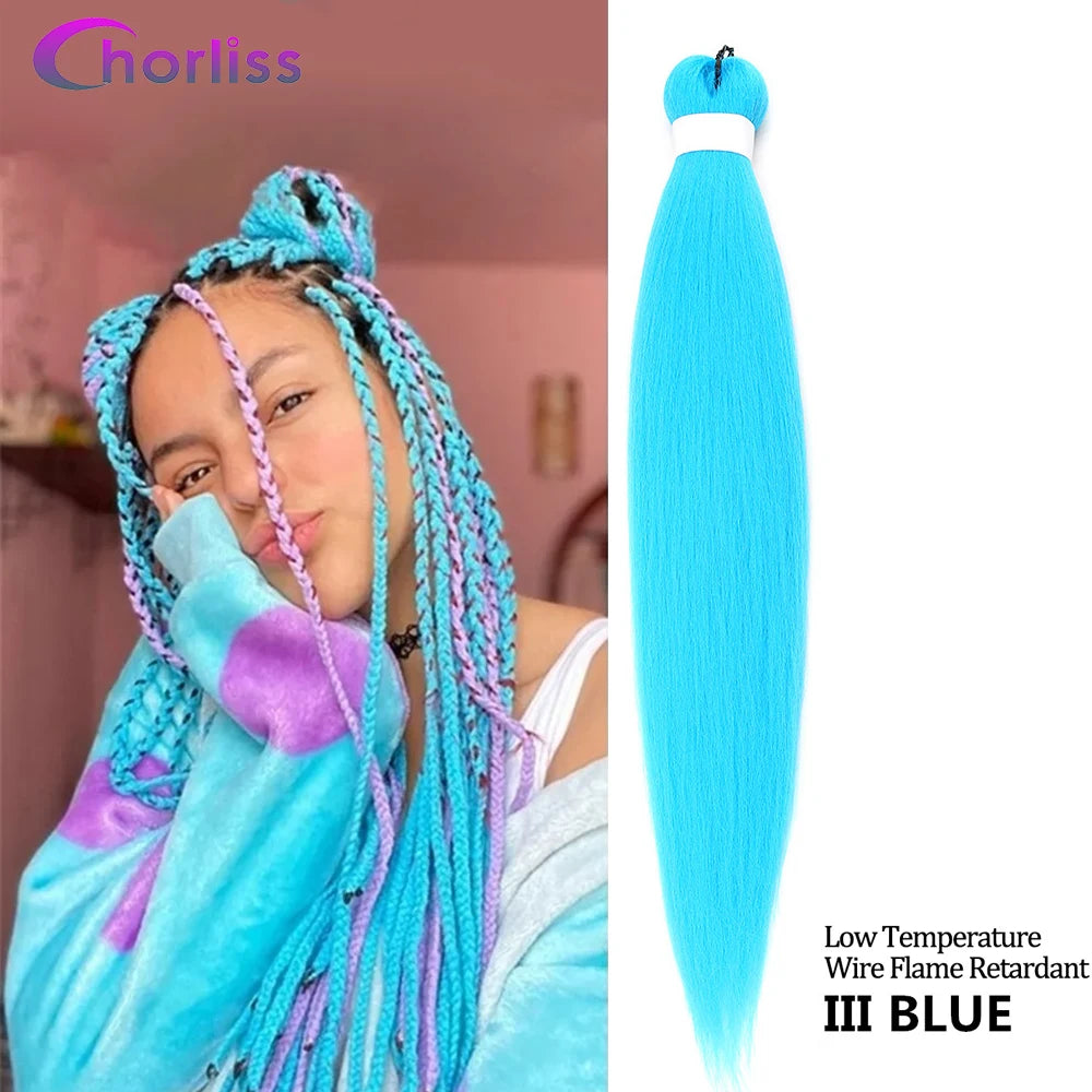 Chorliss Pre-Stretched Jumbo Braids — 24"/26" Synthetic Yaki Ombre (80–90 g, 105 Colors)