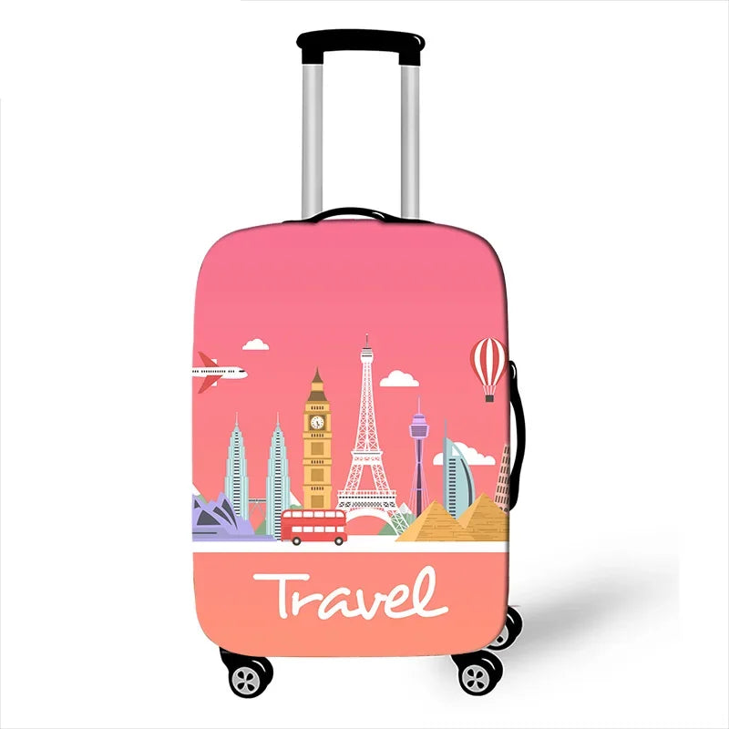 Airplane Go Travel Suitcase Covers Plane Aircraft Map Travel Elastic Trolley Case Protective Cover Anti-dust Luggage Covers Gift