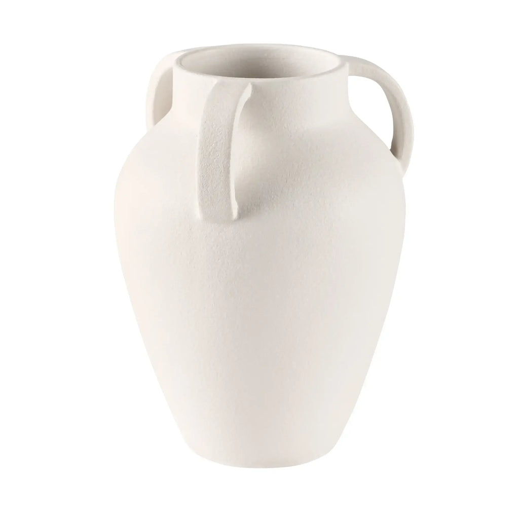 Better Homes & Gardens 9.8" White Handled Ceramic Vase – Timeless Sculptural Accent