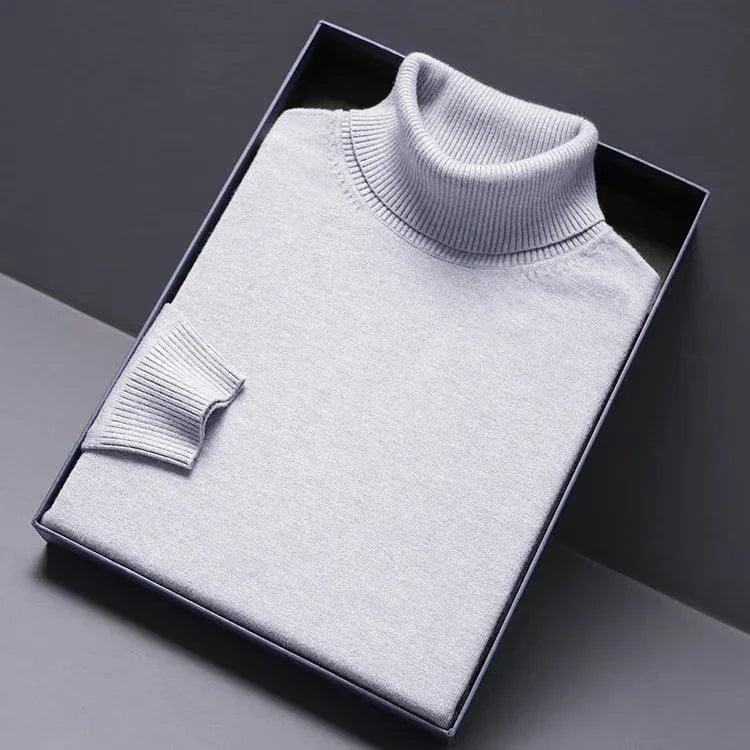 Animal Game Turtleneck Knitwear Luxury Men's Sweater Long Fit Pullover Sweaters Solid Color Men Streetwear Warm Cold Blouse