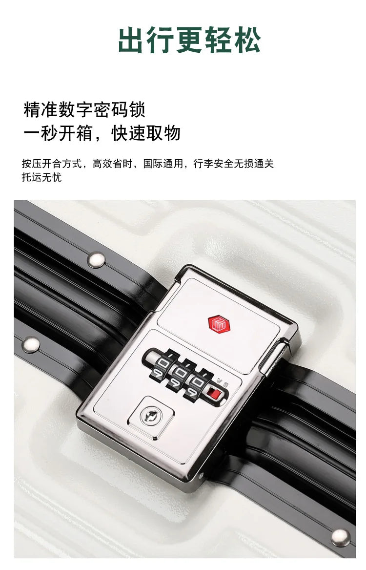 Luggage Suitcase Aluminum Frame 20 Trolley Case Universal Wheels 24 Female Male Students 26 Durable Password 28inch Leather Case