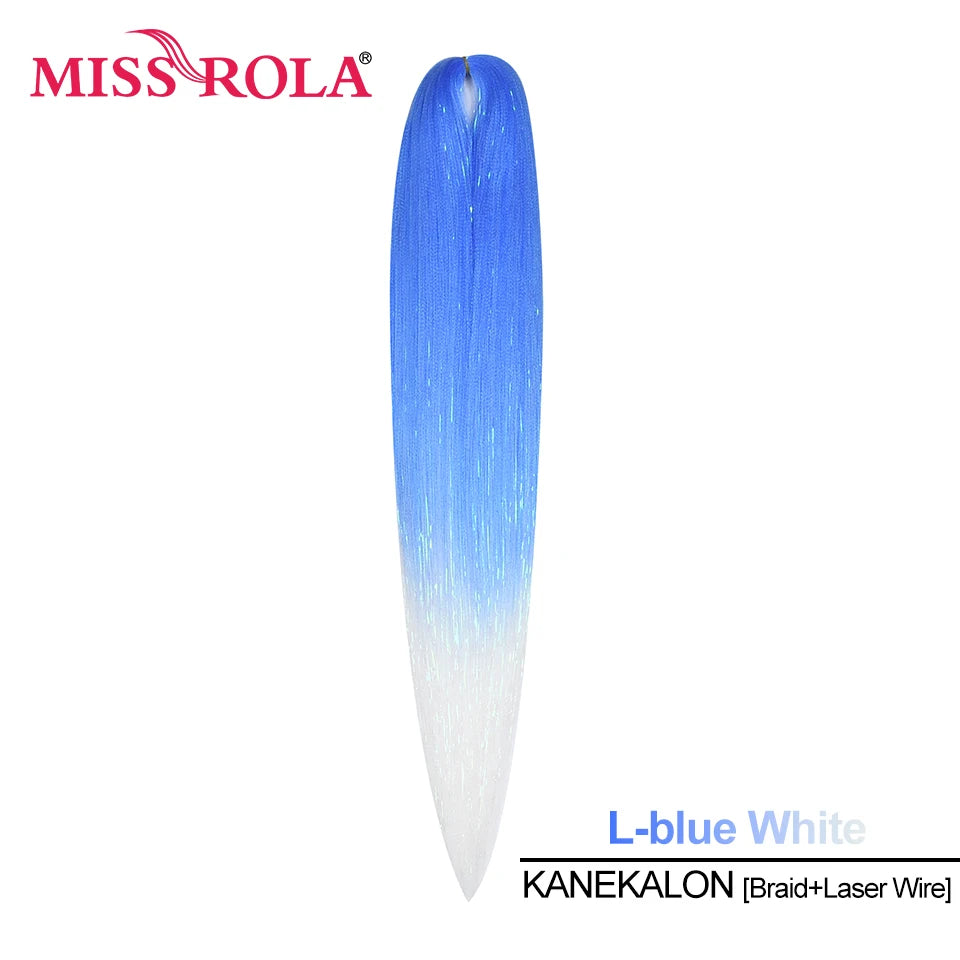 Miss Rola Synthetic 22 Inch 60G Kanekalon Hair Tinsel Wire Jumbo Braid Yaki Straight Hair Extension Twist Braid Bulk Wholesale