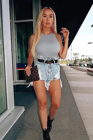 Ribbed Sleeveless Bodysuit (Tummy Control)