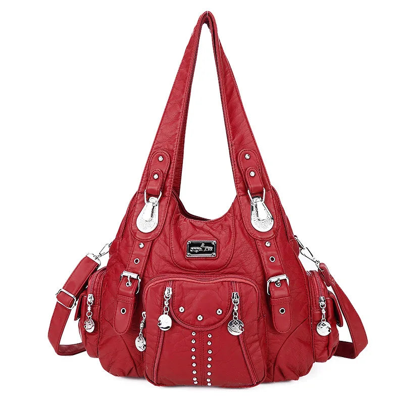 Angelkiss Bag Women Fashion Handbags Women Shoulder Bags PU Leather Handbag Female Satchel Big Shoulder Purse Bag bolsa feminina