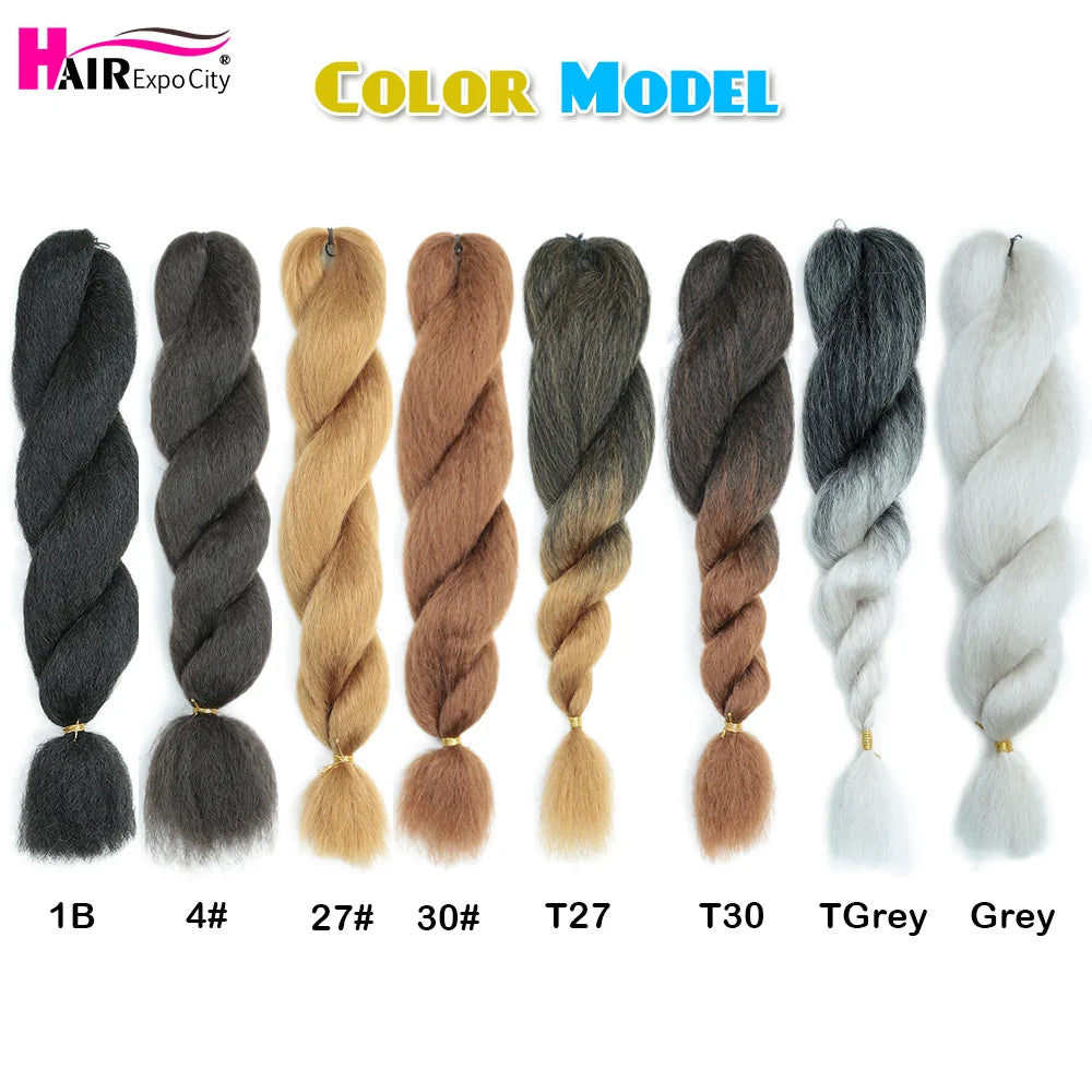 Vixen kanekalon Braids Hair 22 inch Synthetic Jumbo Braids Low Temperature Afro Fluffy Kinky Straight Crochet Hair Extensions