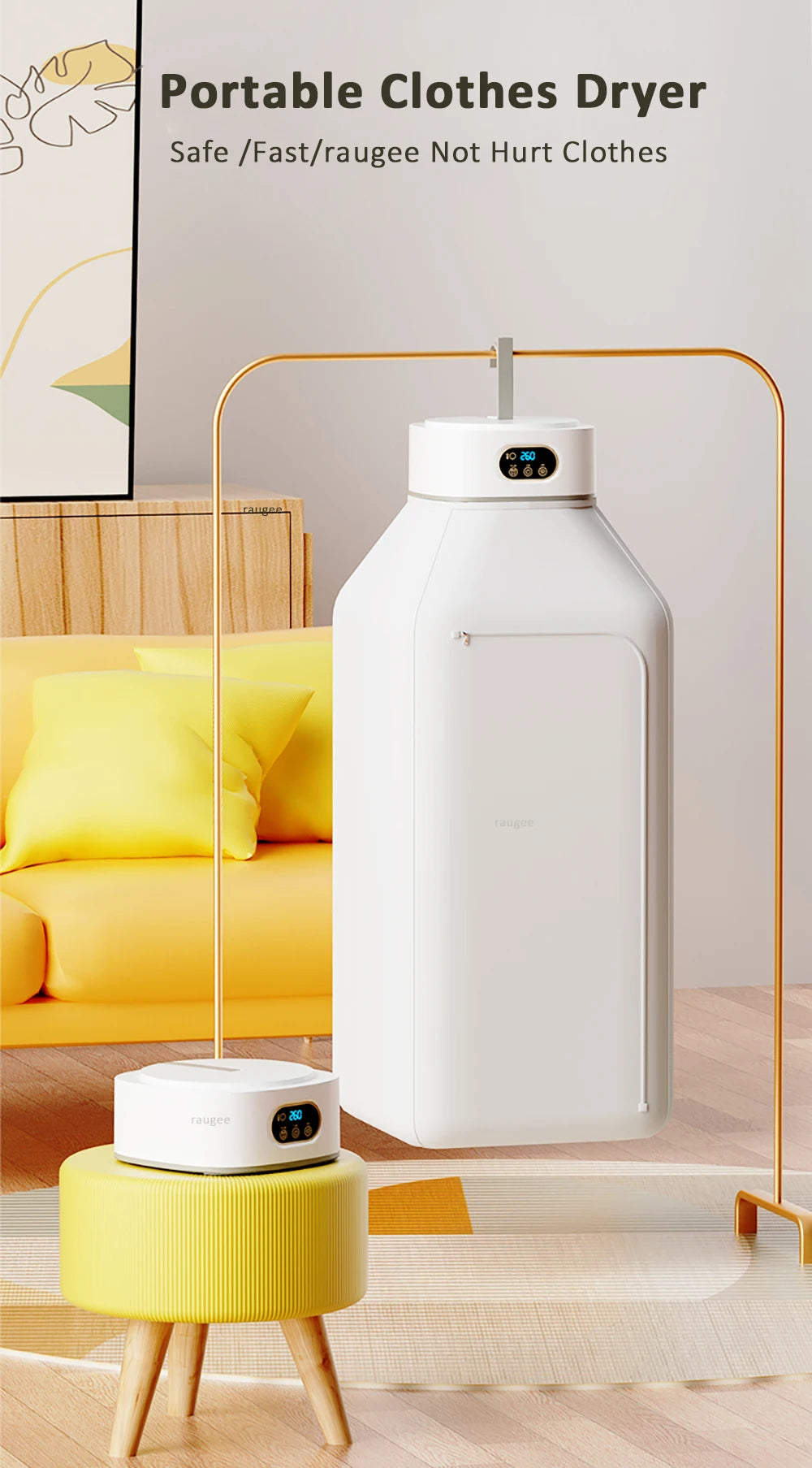 Portable Clothes Dryer Folded Electric Clothing Dryer Multifunctional Intelligent Timed Warm Laundry Dryer with Remote Control