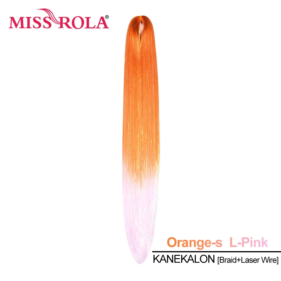 Miss Rola Synthetic 22 Inch 60G Kanekalon Hair Tinsel Wire Jumbo Braid Yaki Straight Hair Extension Twist Braid Bulk Wholesale