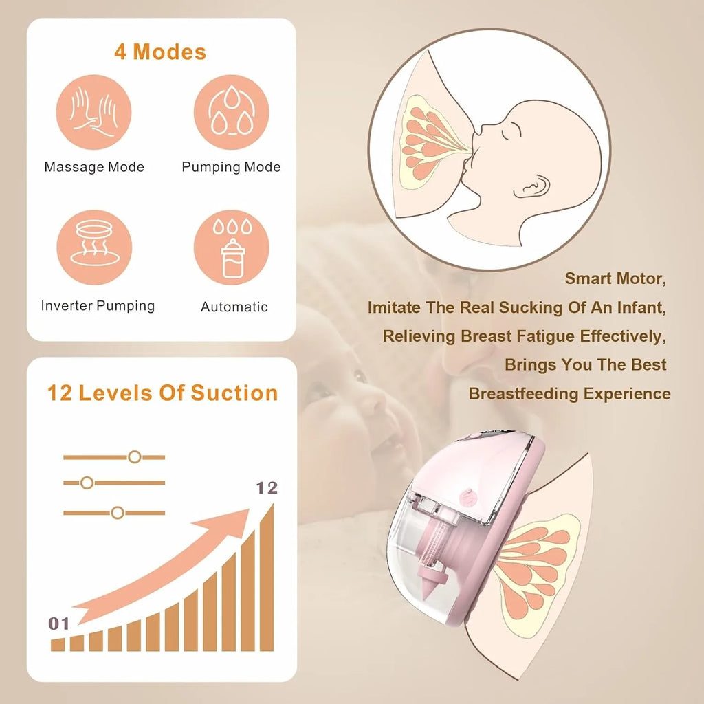 MGYR MY382 Wearable Electric Breast Pump — Hands-Free, BPA-Free, Optional Heating & UV Lid