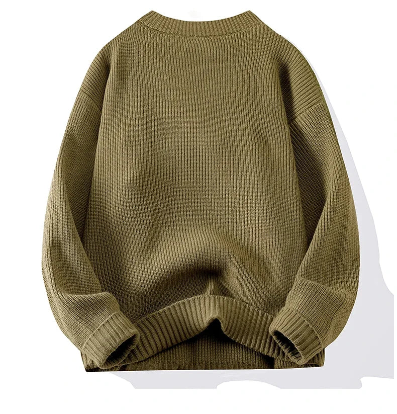 Pullover Knitwear Sweatshirts Long Sleeve Shirt Jacket Fashion V Neck Streetwear Tops Casual Wool Knit Sweater Men Clothes Coat