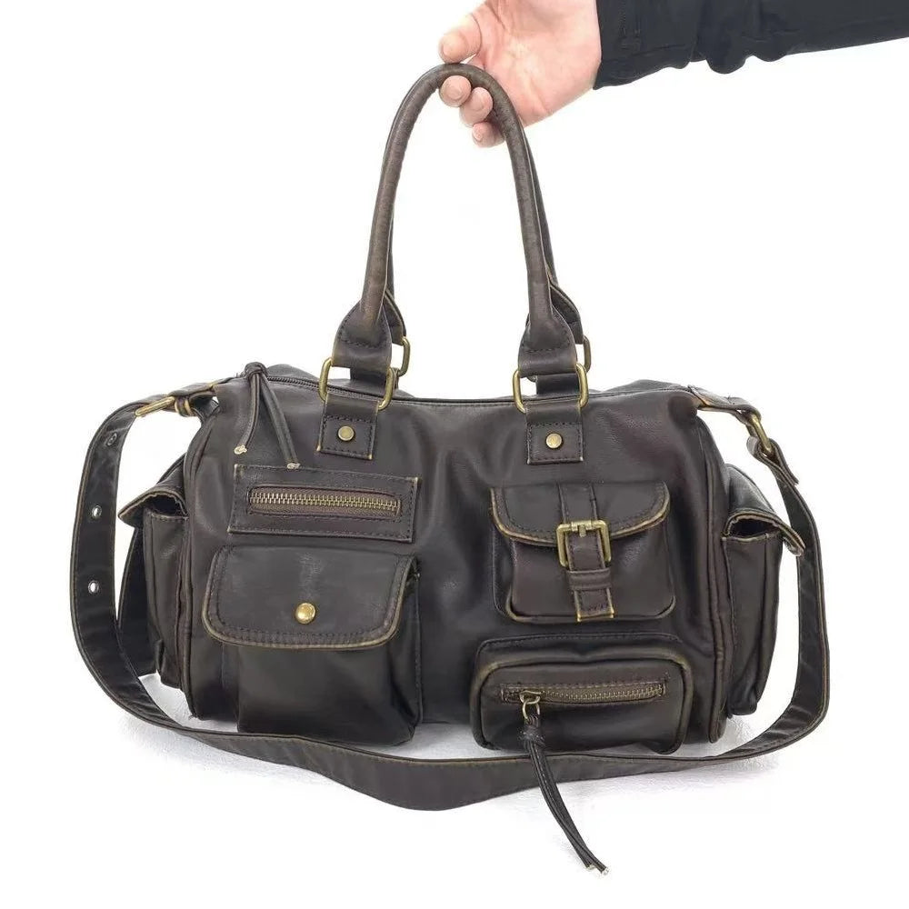 Venn Angel Women Handbags Top-handle PU Shoulder Bag Satchel Fashion Dumpling Pack Tassel Design Multi-pockets Evening Bags