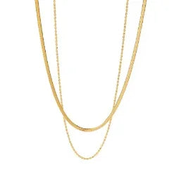 Merci Girl 18K Gold-Plated Triple-Layer Pendant Necklace — Stainless Steel, Waterproof & Colorfast