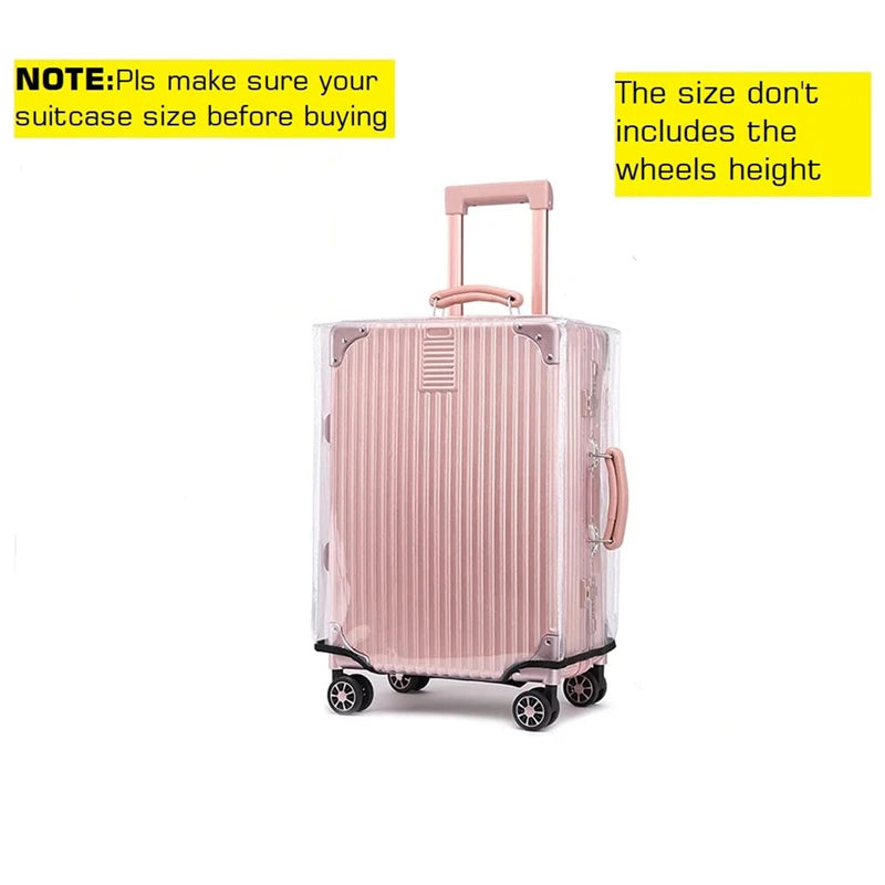 1PC PVC Luggage Cover Transparent For Travel Protective Luggage Case With Handle Dustproof Waterproof Practical Design
