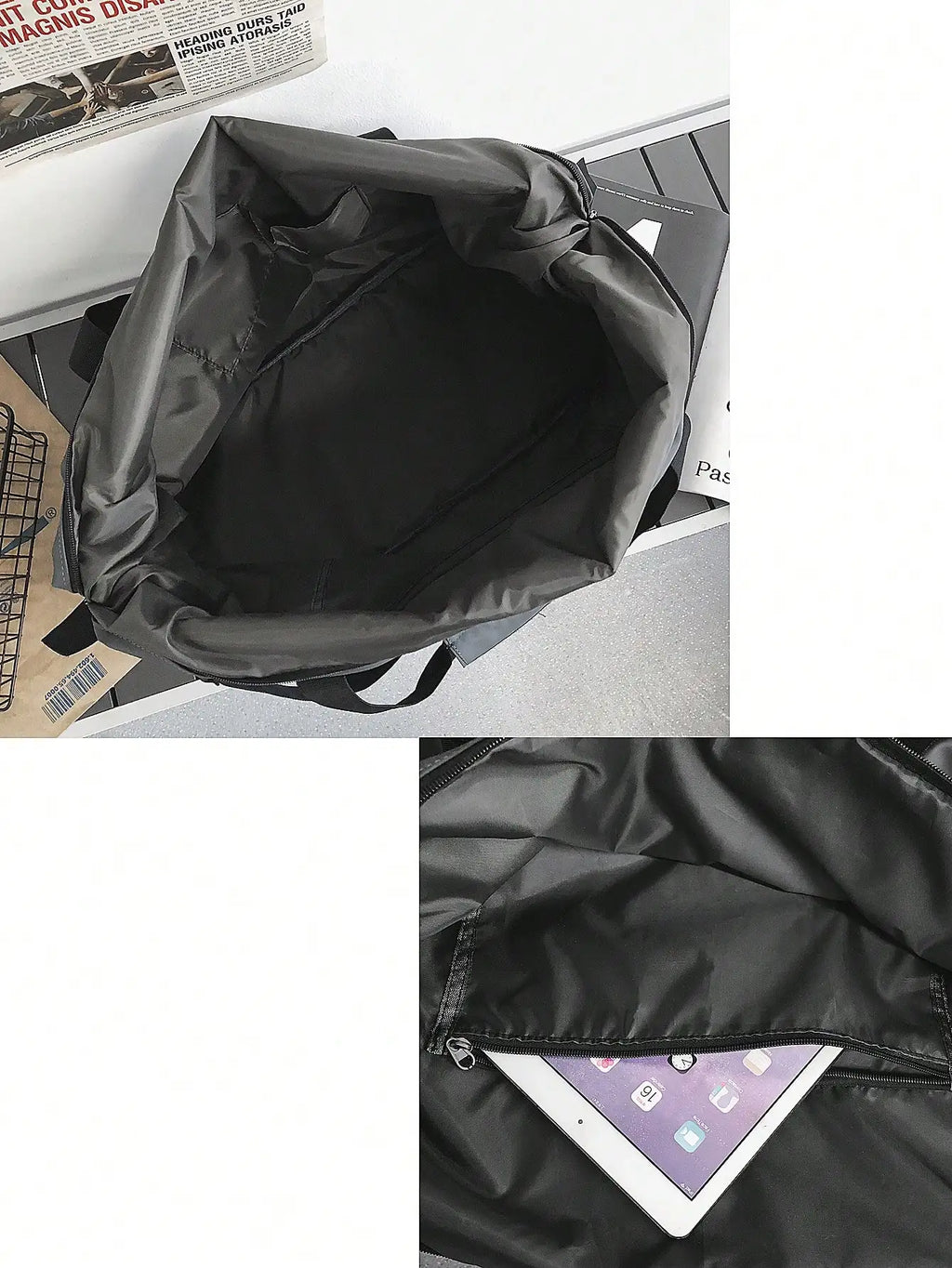 Handheld travel bag, large capacity sports and fitness bag, lightweight storage luggage bag, one shoulder crossbody travel bag