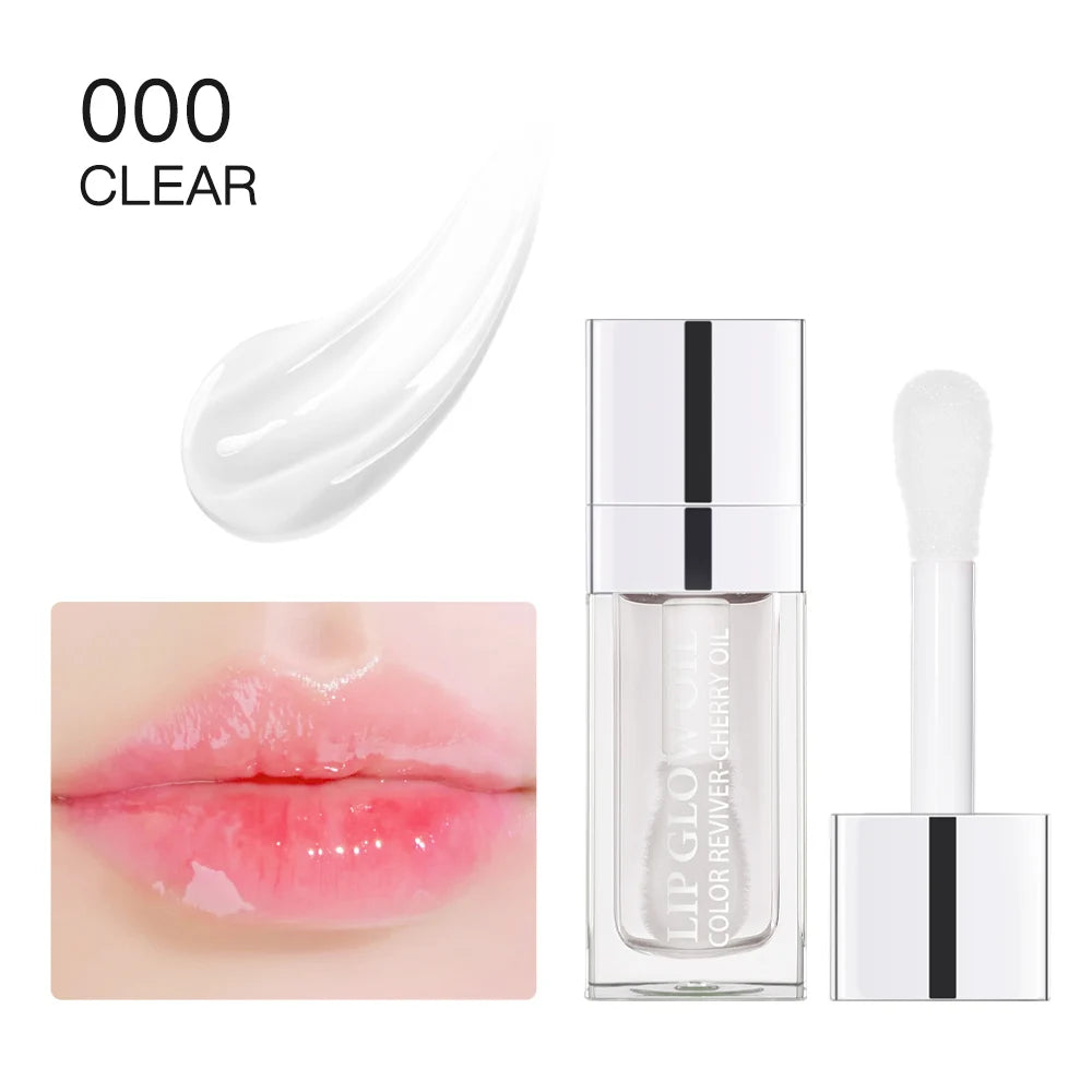 Crystal Jelly Moisturizing Lip Oil Plumping Lip Gloss Makeup Sexy Plump Lip Glow Oil Tinted Lip Plumper