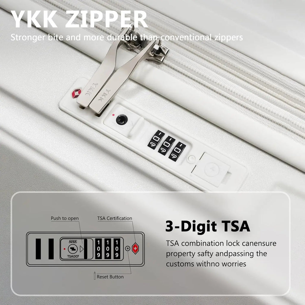 Joyway 20″ Expandable PP+ABS Carry-On | Cup Holder, USB Ports, TSA Lock & 360° Spinner Wheels