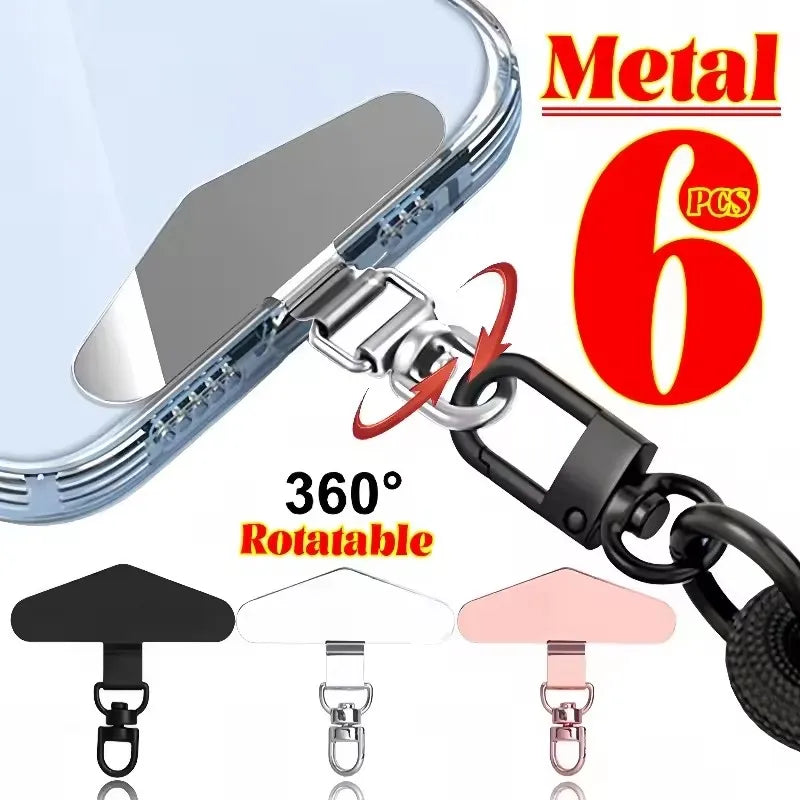 360° Rotation Metal Steel Phone Tether Tab Cell Phone Lanyard DY Patch Gasket Universal Cellphone Lanyard Safety Connecter Piece