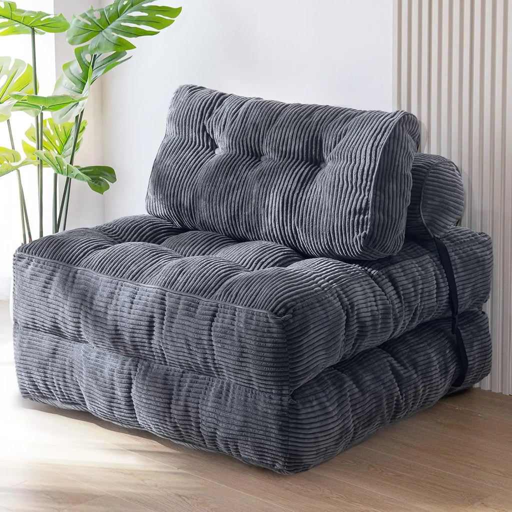 Folding Sofa Bed, Convertible Sleeper Chair with Pillow Foldable Matress, Portable Fold Out Chair Bed Comfy Floor Sofa Lounge
