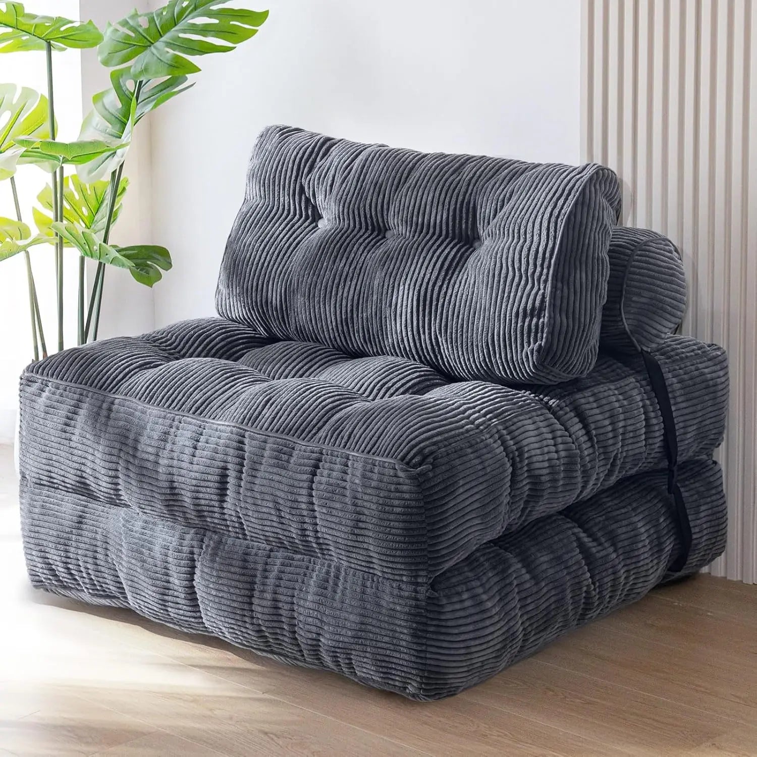 Folding Sofa Bed, Convertible Sleeper Chair with Pillow Foldable Matress, Portable Fold Out Chair Bed Comfy Floor Sofa Lounge
