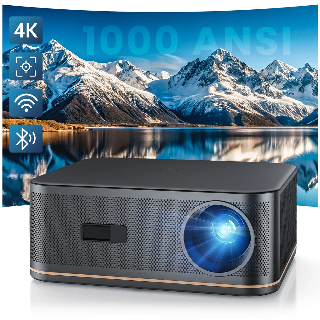 Happrun 4K Home Theater Projector (1500 ANSI, Auto Focus, Wi-Fi & Bluetooth)