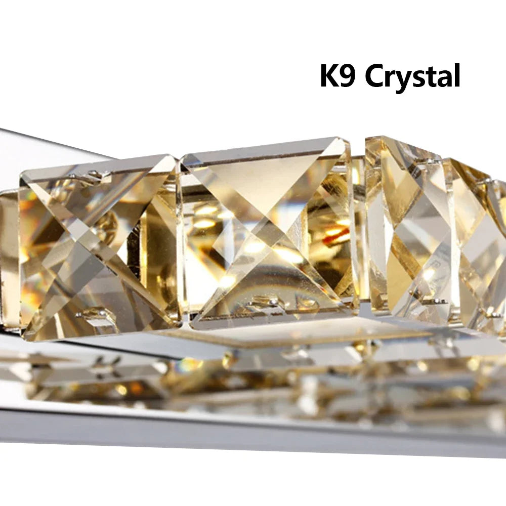 4-Light LED Crystal Vanity Mirror Lamp | Gold Bathroom Wall Light