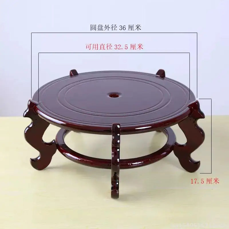 Natural Solid Wood Pedestal Crafts Vase Flower Pot Bonsai Plant Decorative Shelves Greenhouse Shelf Kitchen Wooden Display Stand