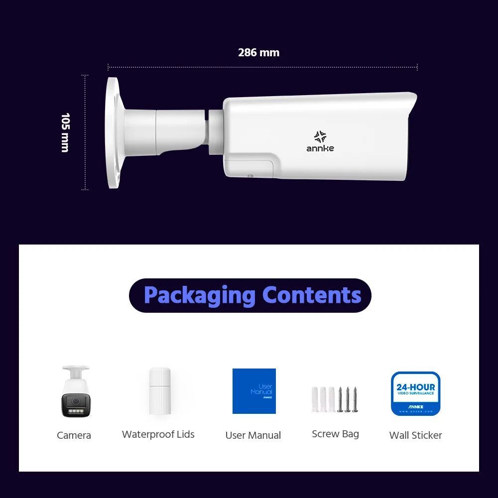 ANNKE H.265+ 4K Ultra HD IP Camera 4X Optical Zoom Dome Camera Home 8MP Night Vision Security Camera 2.8mm poe camera outdoor 4k