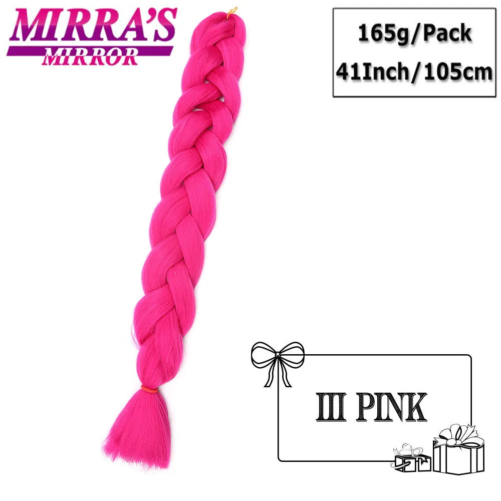 Long Jumbo Braids Hair 82 Inch Synthetic Braiding Hair Extensions Afro Fake Hair High Temperature Fiber Jumbo Box Braids Pink