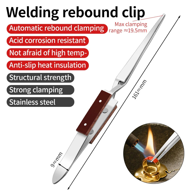 LUXIANZI Stainless Steel Reverse Tweezers Anti-Static Industrial Tweezers Acid Resistant Non-magnetic Precision Forceps Tools