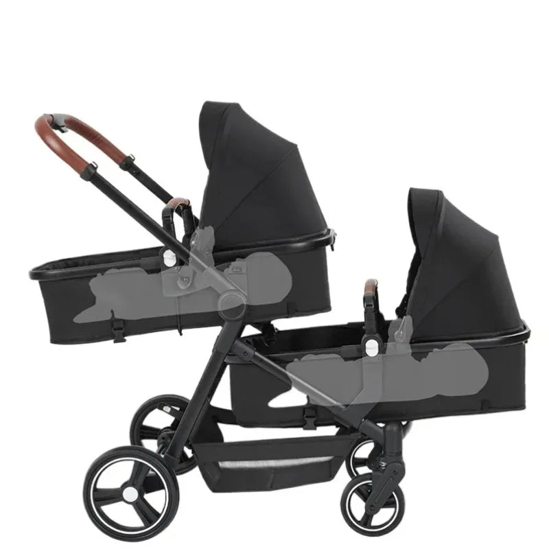 Foldable Twins Baby Carriage Stroller Twin Can Sit and Lie Double Stroller Shock Absorber Second high view Child Stroller