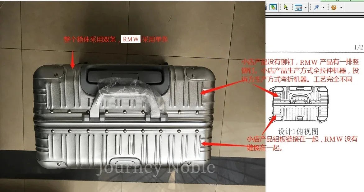 Top Quality Customization 100%  Aluminum-magnesium travel Boarding Rolling Luggage Perfect for Spinner brand Travel Suitcase