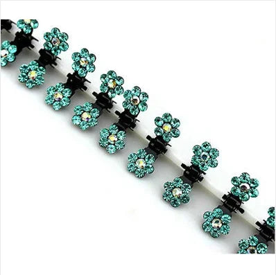 Mini Rhinestone Hair Clips Women Girls Crystal Flower Hair Claws Shiny Metal Hairpins Kids Party Headwear Hair Accessories