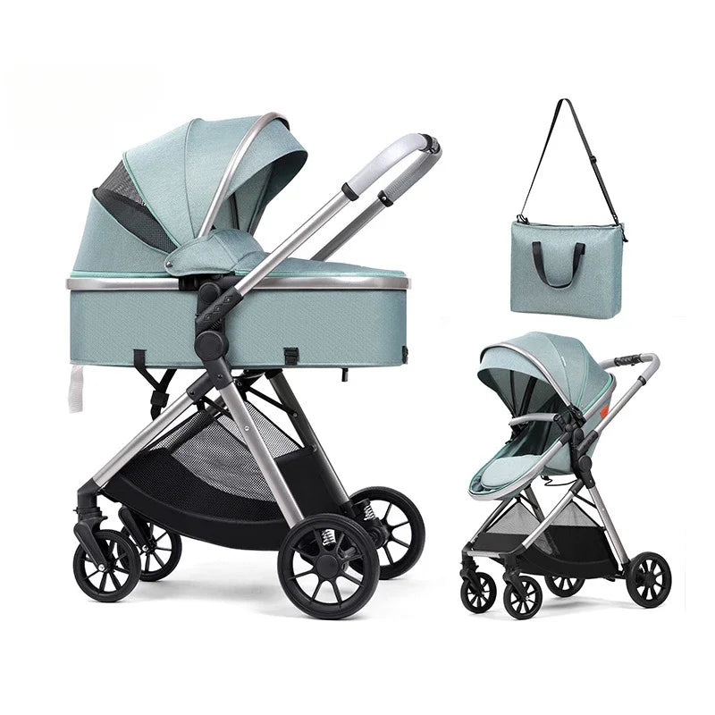 2-in-1 Multifunctional High-Landscape Baby Stroller (Model V5) with Mommy Bag