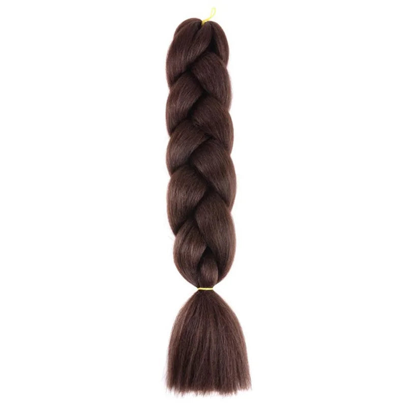 24Inch Synthetic Long Straight Yaki Braids Hair Ombre Braiding Hair Jumbo Rainbow Braid Hair Extension for Women DIY Hair